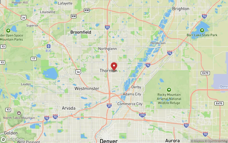 Door Hangers Thornton CO 3 Thornton Colorado door hanger distribution coverage map showing Adams County neighborhoods and ZIP codes