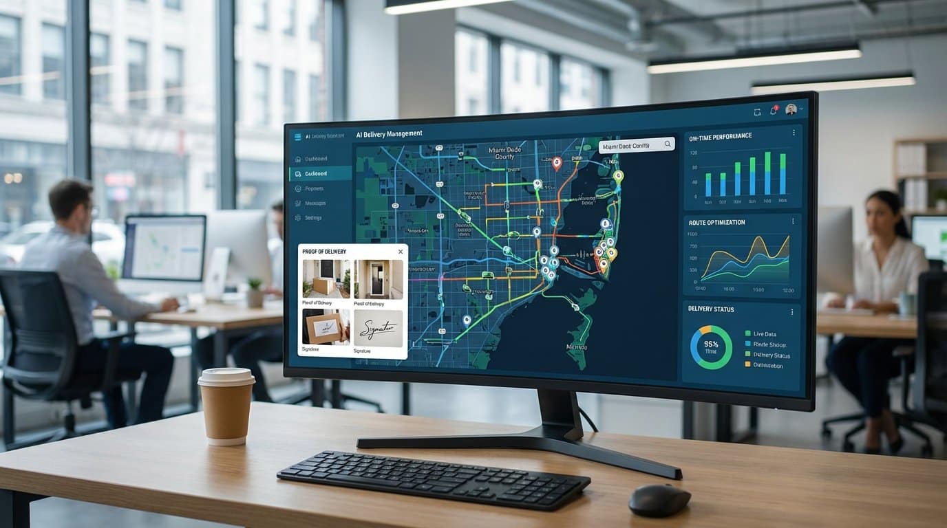 Miami AI-verified delivery tracking platform dashboard