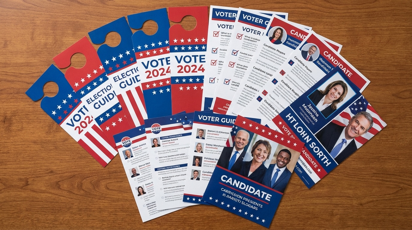 Political campaign flyer distribution for voter outreach in targeted precincts