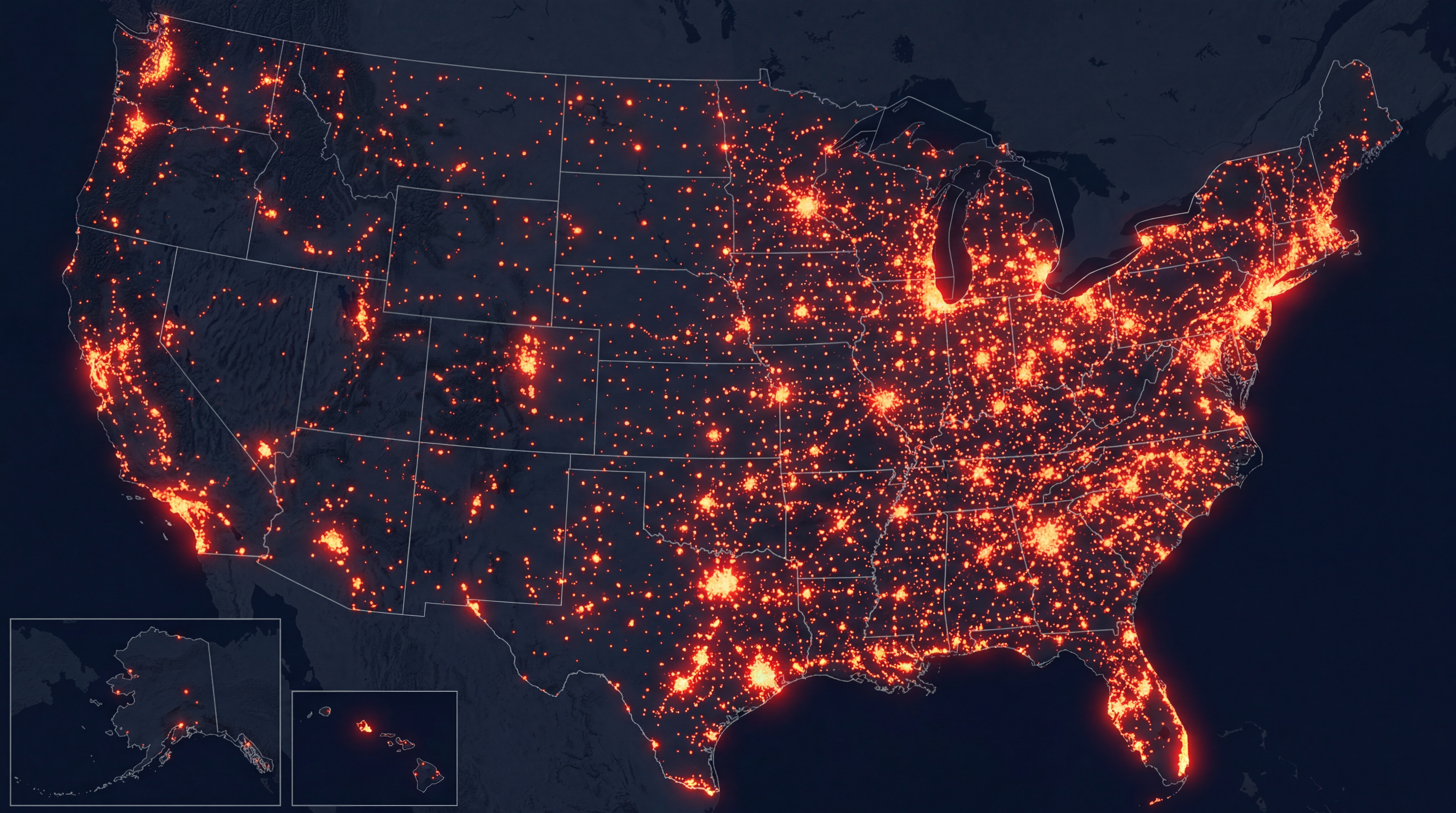 Direct to Door Marketing nationwide flyer distribution coverage map showing service areas across all 50 states