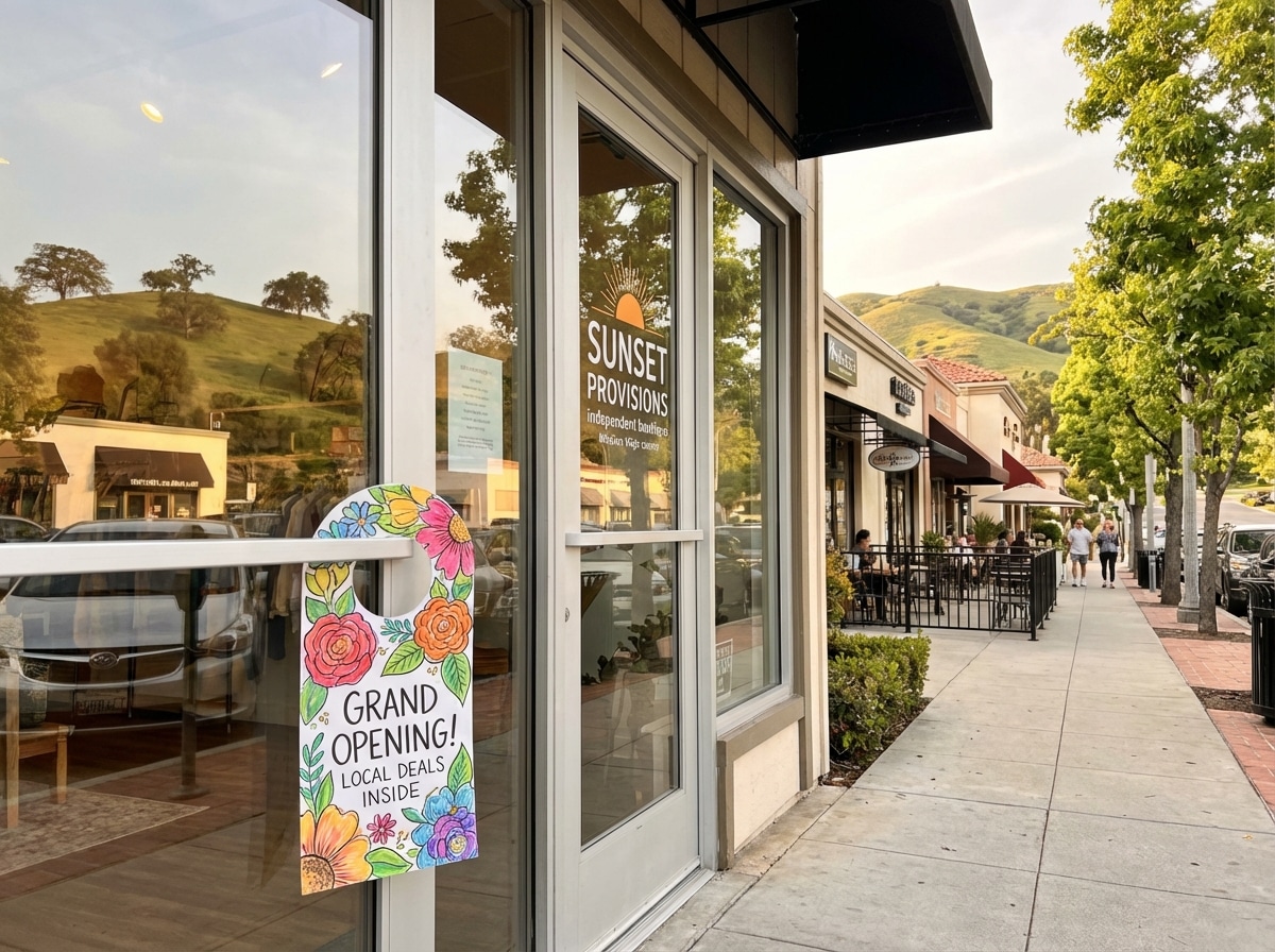 Local Mission Viejo business owner reviewing door hanger marketing campaign results