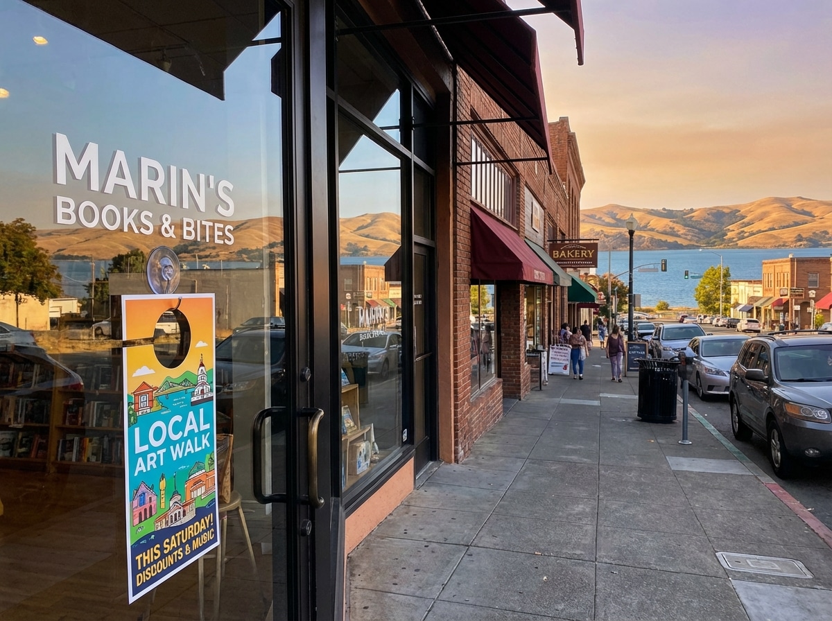 Local Vallejo business owner reviewing door hanger marketing campaign results