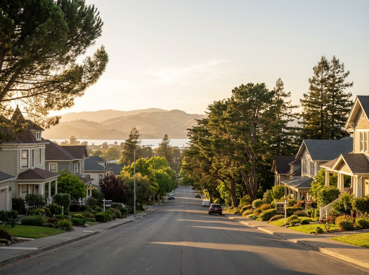 Residential neighborhood street in Vallejo showing typical homes targeted for door hanger delivery