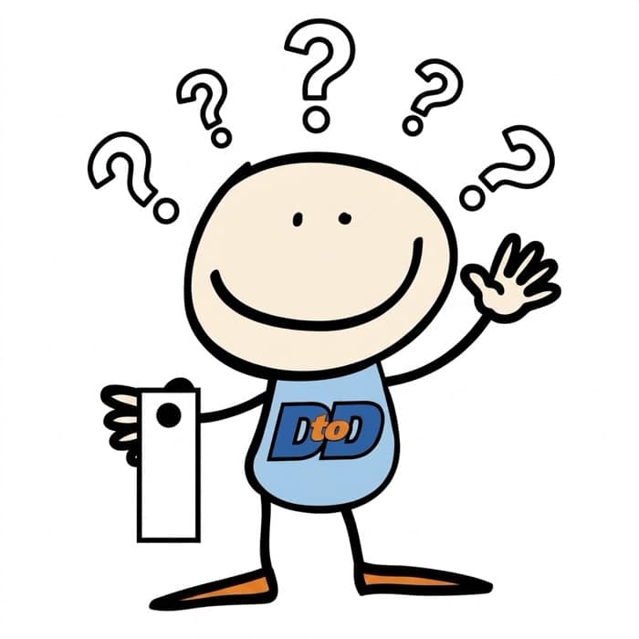 DTD mascot with a door hanger answering Texas distribution questions
